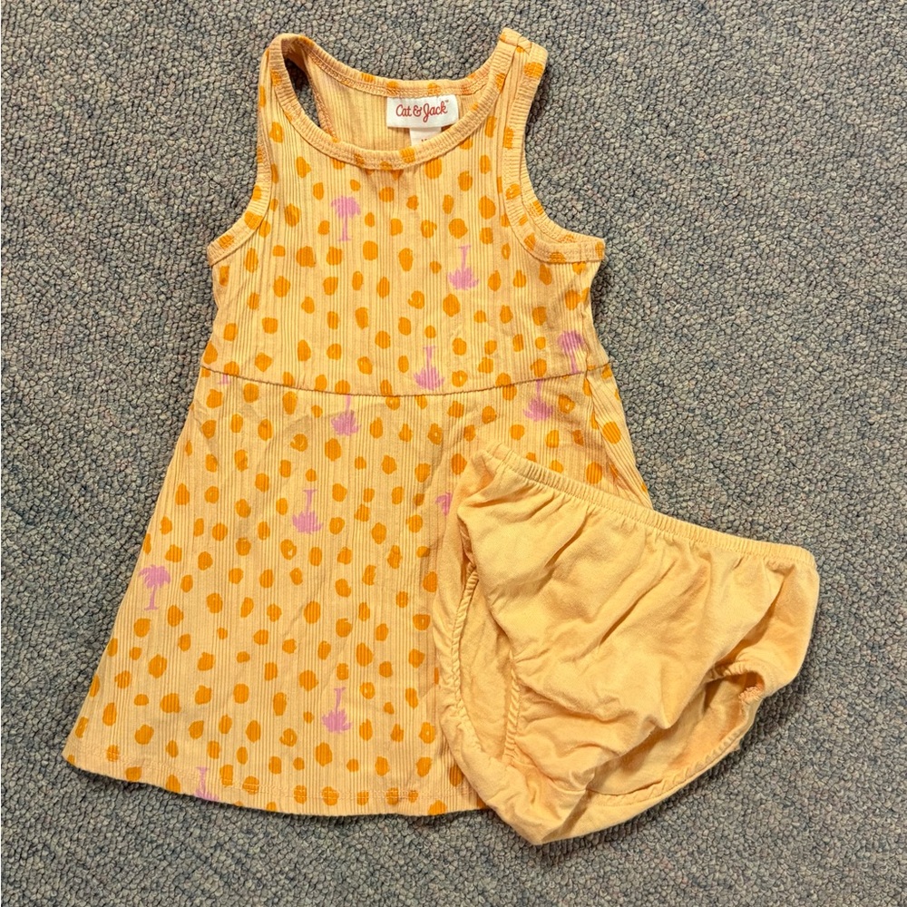 Cat & Jack Orange Polka Dot Outfit